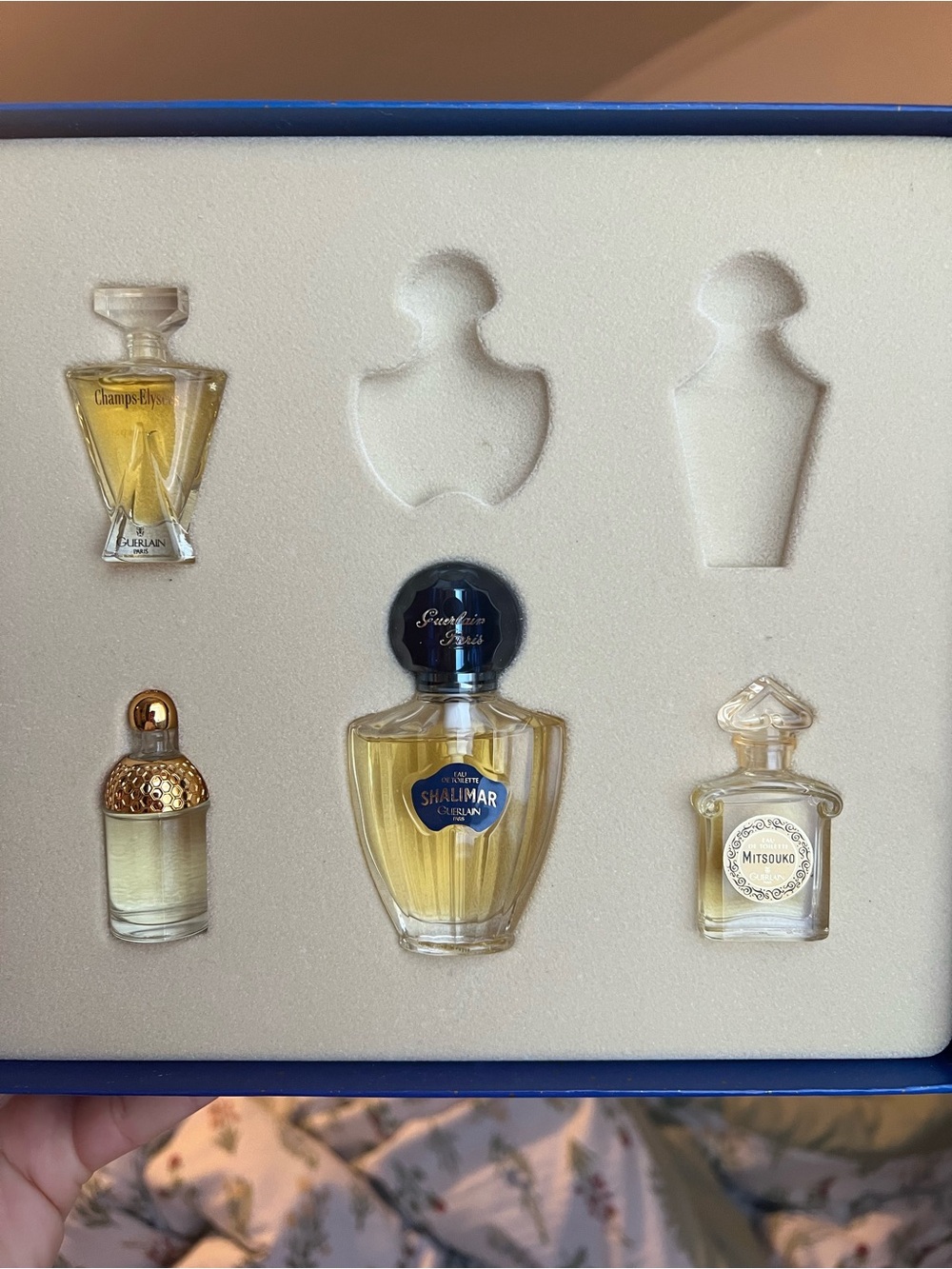 Guerlain vintage Shalimar Miniature Perfume Set w/ Mitsouko & Champs-Elysees